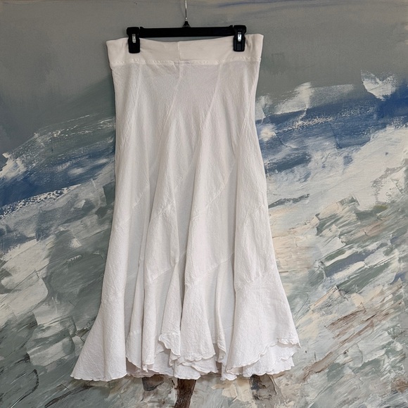 100% Cotton White A-Line Women's Skirt - Picture 4 of 4